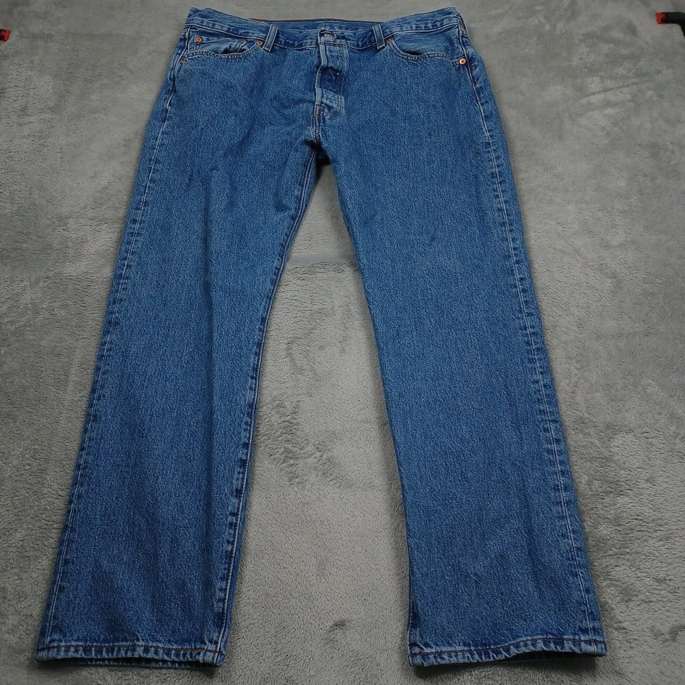 Levis 501 Jeans Mens 38x30 Blue Denim Classic Straight Button Fly Modern